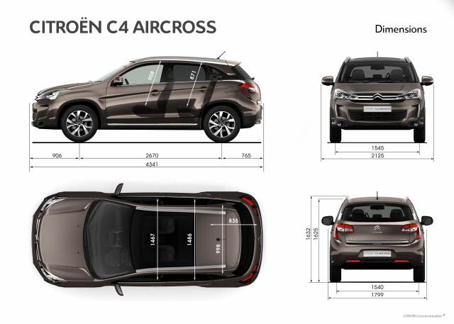 Citroen C4 Aircross - rozmery